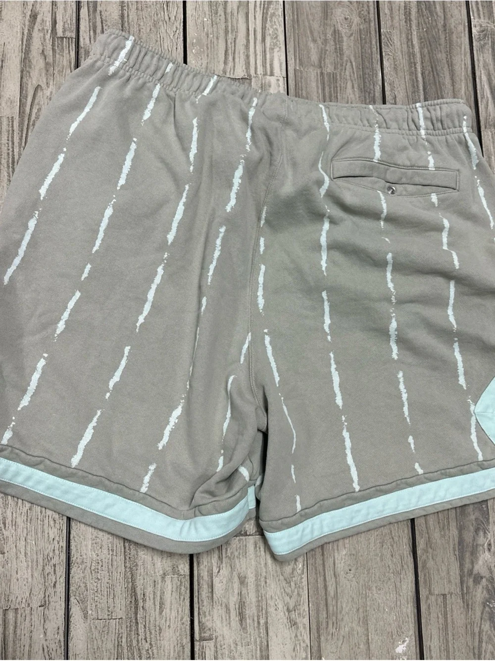 Vintage Nike Air Jordan Shorts 2XL Sea Foam Essential Fleece Diamond Pattern